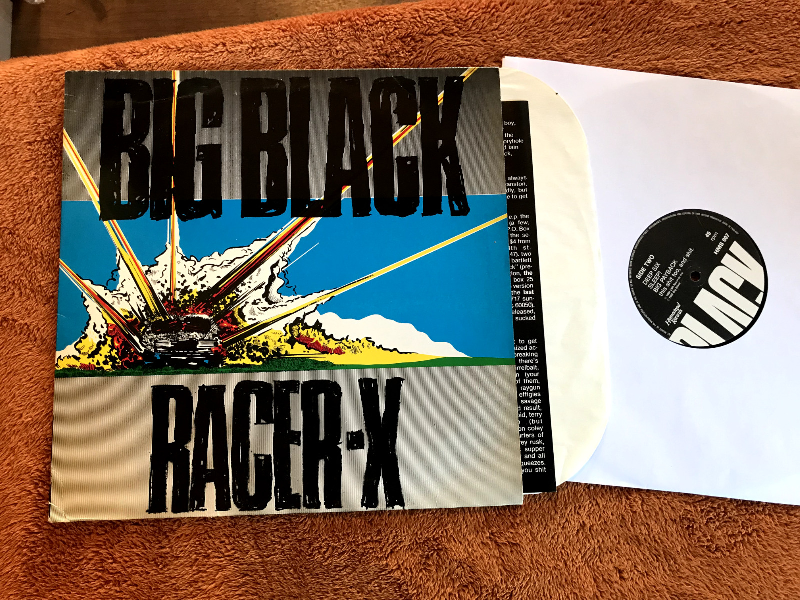 Big Black Racer-X uk lp '85 hms007 Post Punk Industrial s albini rapeman shellac