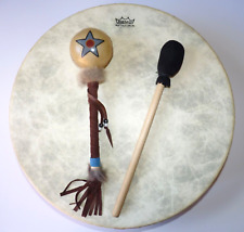 Remo Buffalo Drum 16” x 3.5” w/ Mallet Hand Rattler Shaker Native American Music picture