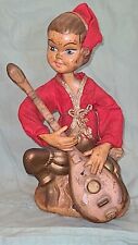 Vintage Hong Kong Asian Pixie Elf Boy Lute Guitar Tilso Golden MCM **Read picture