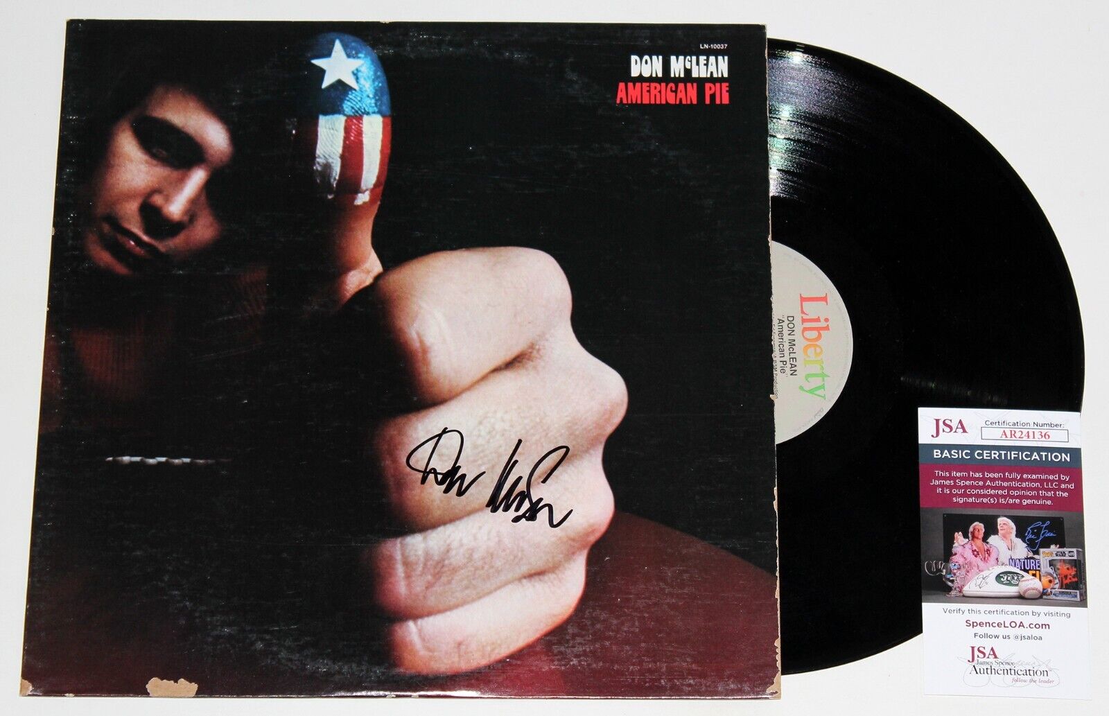 DON MCLEAN SIGNED AMERICAN PIE LP VINYL RECORD AUTOGRAPHED RARE +JSA COA