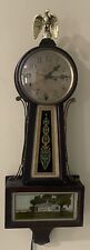 Antique New Haven Banjo Electric Clock Reverse Painted Glass of Mt Vernon picture