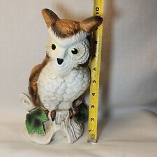 Vintage Music Box Owl On Log/Tree Fine Porcelain Beautiful Haunting Melody 10