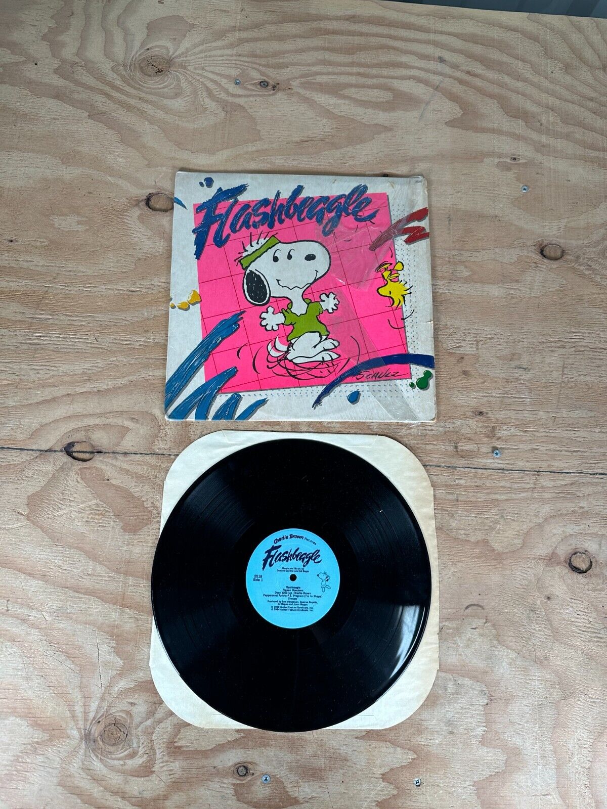 1984 Flashbeagle Vinyl LP Record Charlie Brown & Snoopy Peanuts Vintage