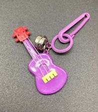 Vintage 1980s Plastic Bell Charm Guitar For Charm Necklace Dark Purple Pre-owned picture