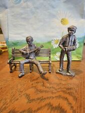 Vintage Hudson Pewter Guitar and accordian Player Scene picture