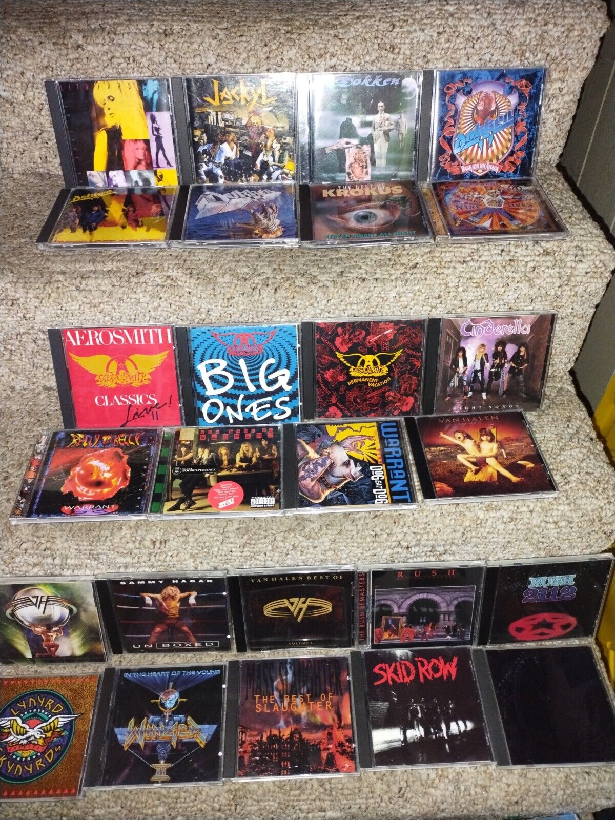  CD lot vintage Lot Of 26 Dokken Rush Van Halen Warrant Aerosmith Skid Row 