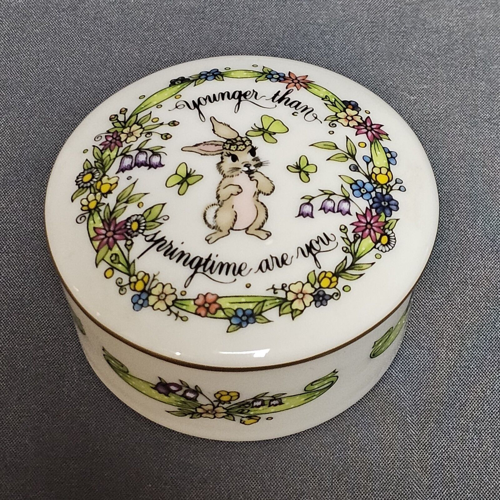 Vintage Franklin Porcelain Songs Of Love Music Box Younger Than Springtime 1983