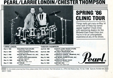 1986 small Print Ad of Pearl Drums Larrie Londin & Chester Thompson Clinic Tour picture