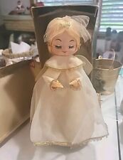 Vintage SANYKO MUSICAL ROTATING ANGEL 9.5” Doll Silent Night Japan Christmas  picture