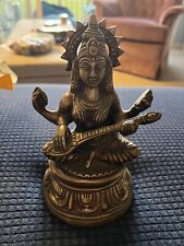 Ebros Vastu Hindu Goddess Saraswati Seated On Lotus Playing Veena Guitar Statue picture