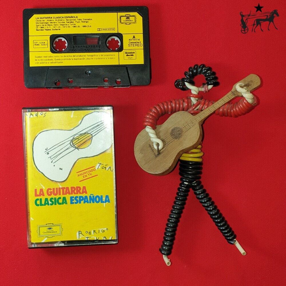 Rare Cassette Tape 'La Guetarra Clasica Española' and Vintage Handmade Wire Toy