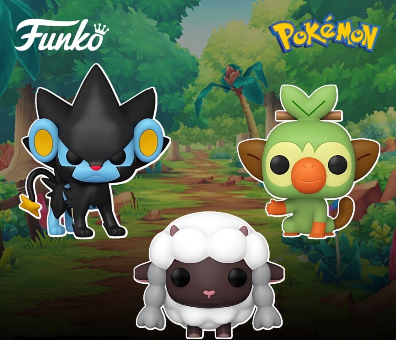 Funko Pop Pokémon Luxray 956 Grookey 957 Wooloo 958 Lot of 3 New in Box