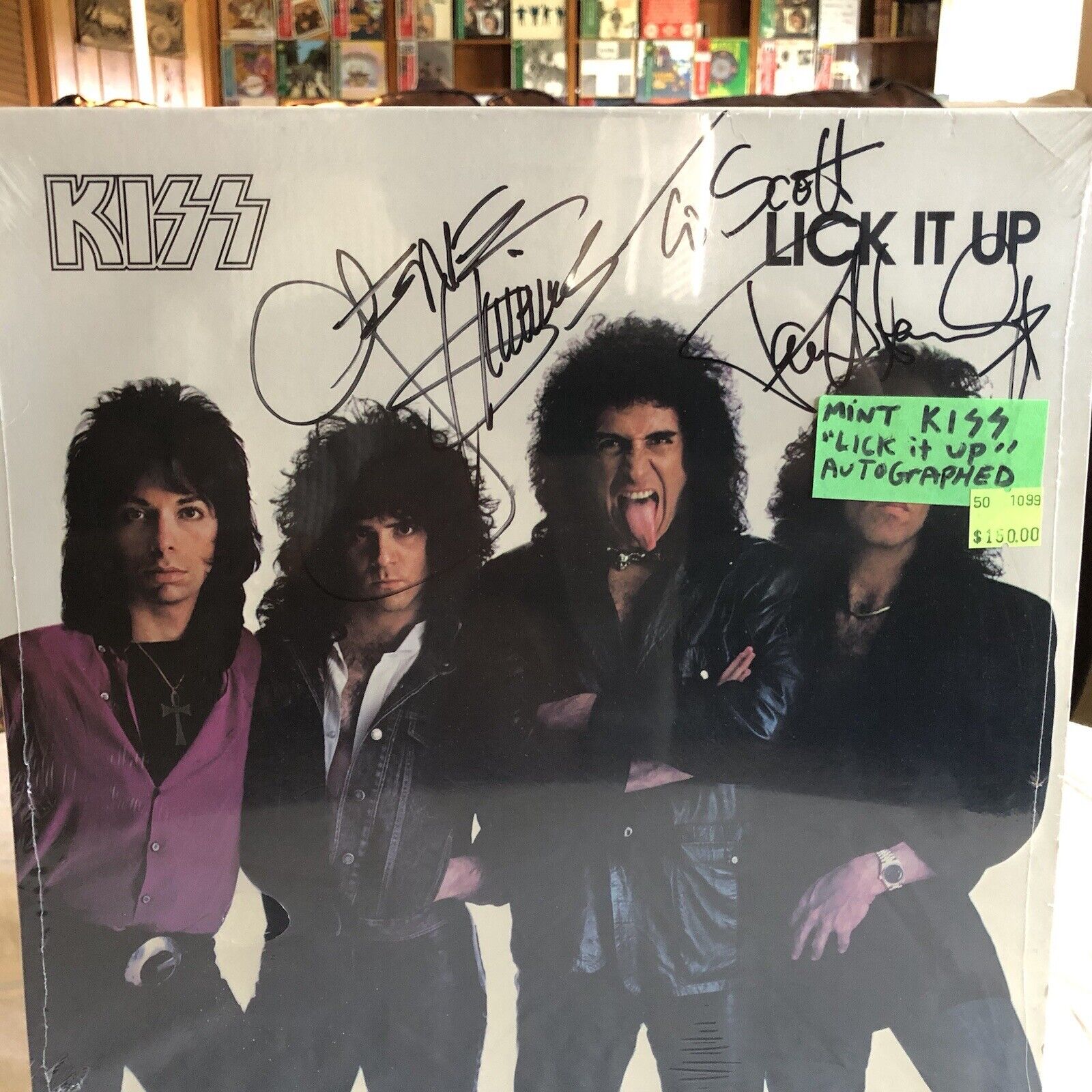 KISS LICK IT UP; **SEALED** POLYGRAM/MERCURY RECORDS; NOT APPRAISED AUTOGRAPHED 