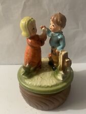 Vintage Boy and Girl Sankyo Music Box, Made in Japan Plays 