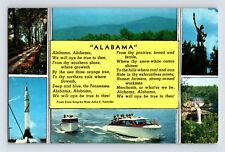 Postcard Alabama AL State Song Lyrics Verse Tutwiler 1960s Unposted Chrome picture