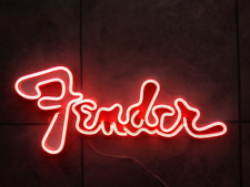 Fender Guitar Faux Neon LED Sign for RVs, Bars, Man Caves, 16