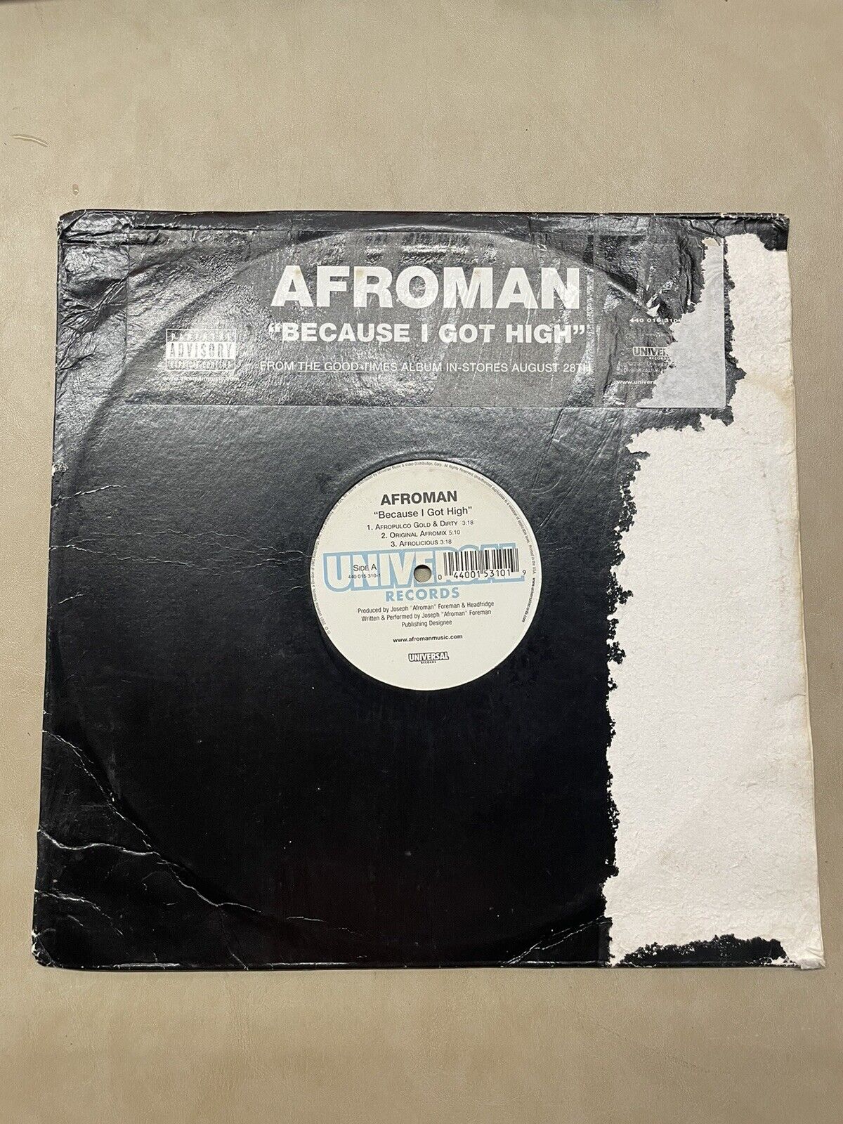 AFROMAN Because I Got High / UNIVERSAL Vinyl Record 2001 / 2 Sides 