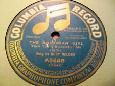1912 THE GIRL TENOR Ruby Helder Dear Love remember me/ Bohemian Girl COL A5548 picture