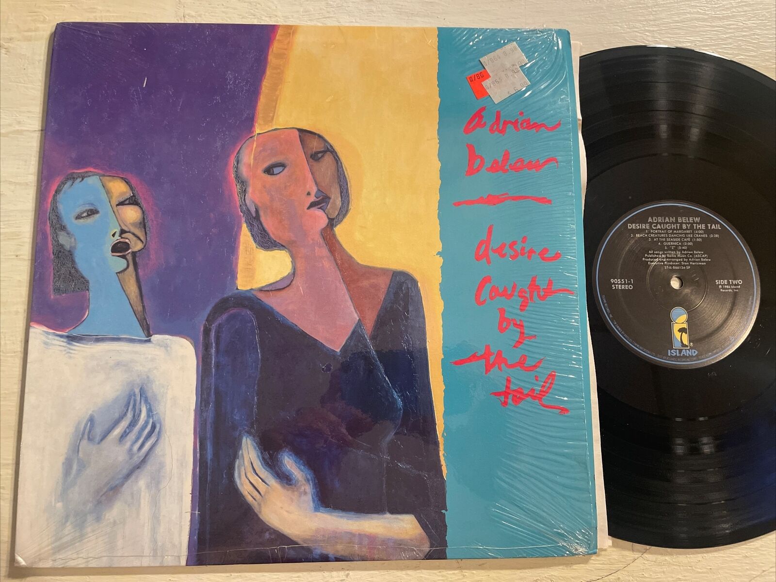 Adrian Belew Desire Caught By The Tail LP Island 1st USA Press 1986 + Shrink M-