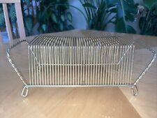 Vintage 45 RPM RECORD HOLDER Gold Rack Stand Metal Twisted Wire MCM 40 slots picture