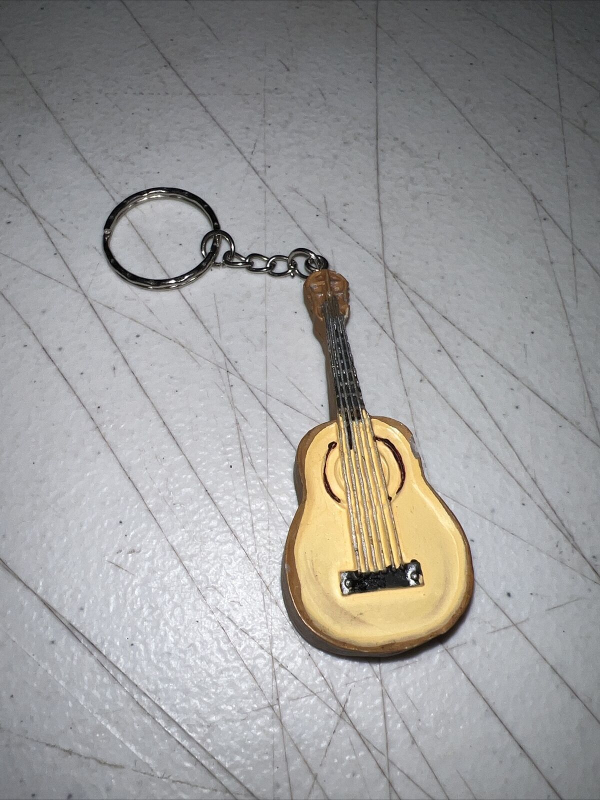 Vintage souvenir acoustic guitar keychain Puerto Rico 