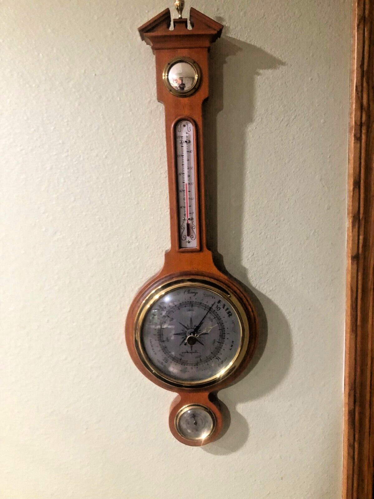 Vintage Banjo Wall Weather Station Barometer Thermometer Hygrometer USA