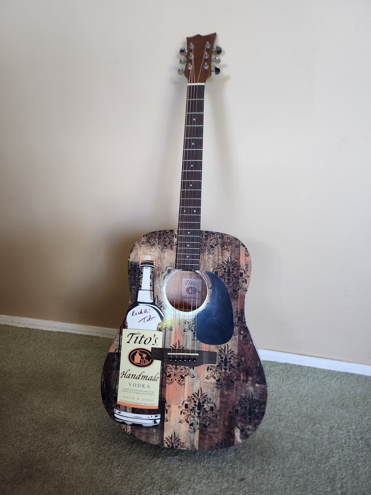 Tito's Handmade Vodka Autographed Guitar W/ Case Brand New Guitar and Case