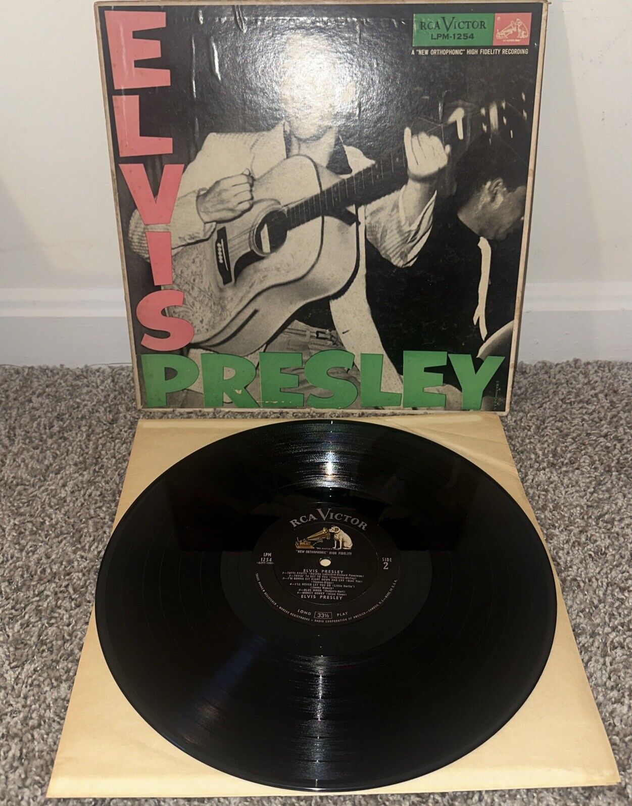 Elvis Presley (1956) 1st Debut Album LP RCA Victor LPM-1254 Rockaway Mono VG