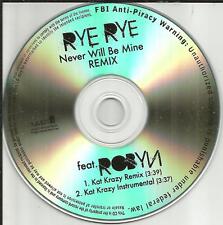 RYE RYE w/ ROBYN never will be  REMIX INSTRUMENTAL PROMO DJ CD Single 2011 USA  picture