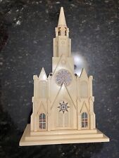 Vintage 50's Christmas MUSICAL LIGHTED CHURCH Raylite (Damage/Incomplete) picture