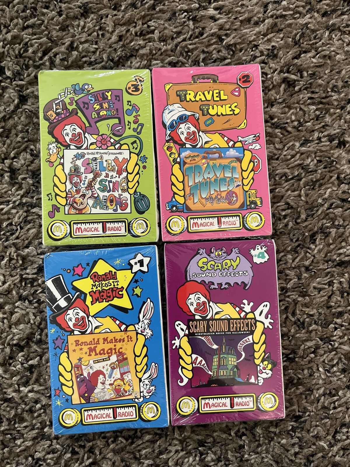 McDonalds Vintage 1995 Happy Meal Toy Magical Radio Cassettes Complete Set Of 4
