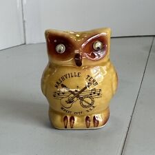 vintage owl Nashville Tenn music city USA toothpick holder Googly Eyes Ceramic picture