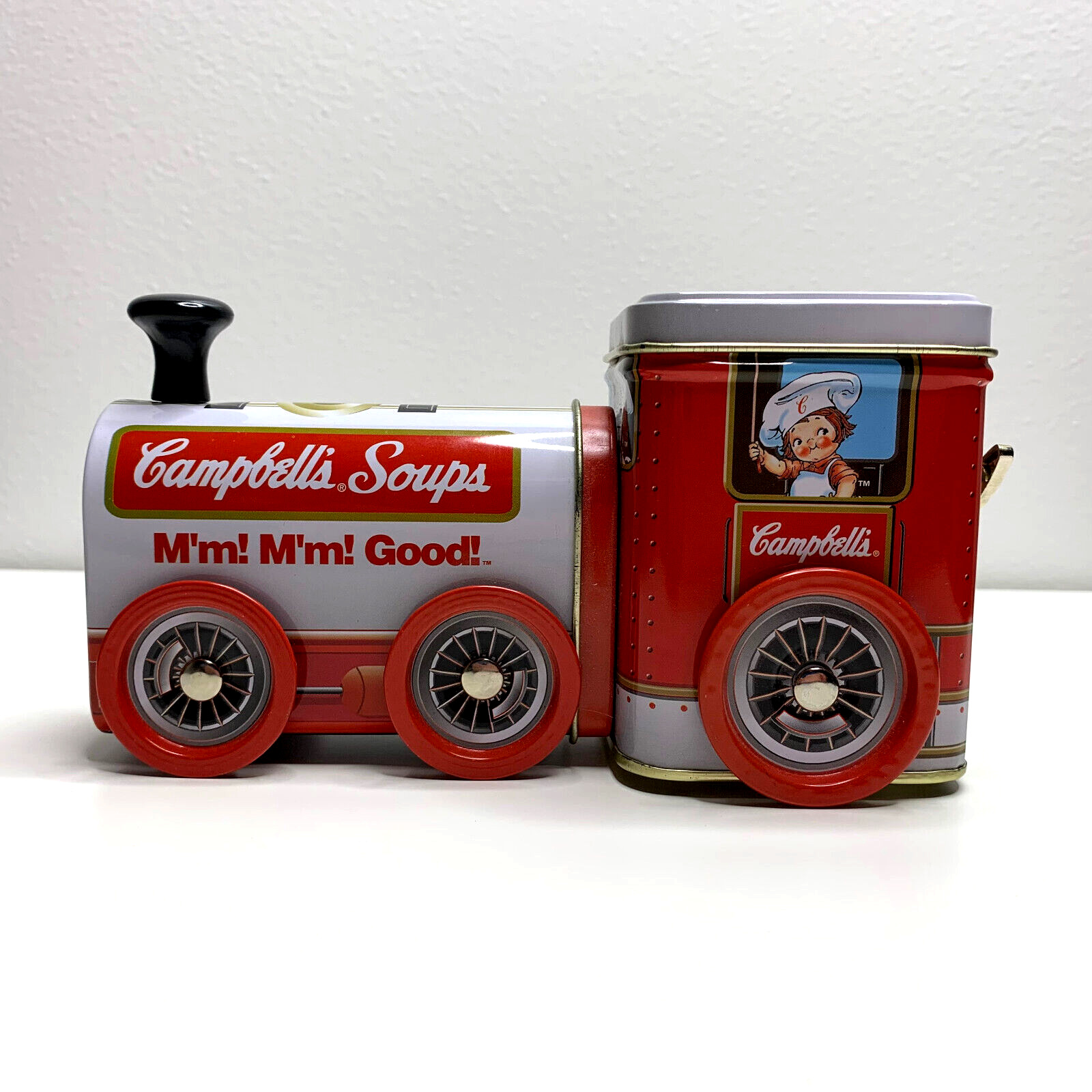 Vintage 1997 Campell\'s Soup Train Turing Wheels Mmm Mmm Good Music Box w/storage