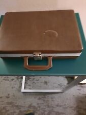 Vintage Brown Leather Suitcase Audio Cassette Tape Storage(30) Includes 22 tapes picture