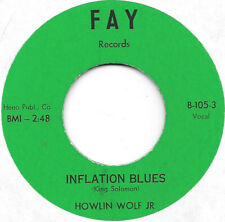 HOWLIN WOLF JR Inflation Blues on Fay R&B blues 45 HEAR picture
