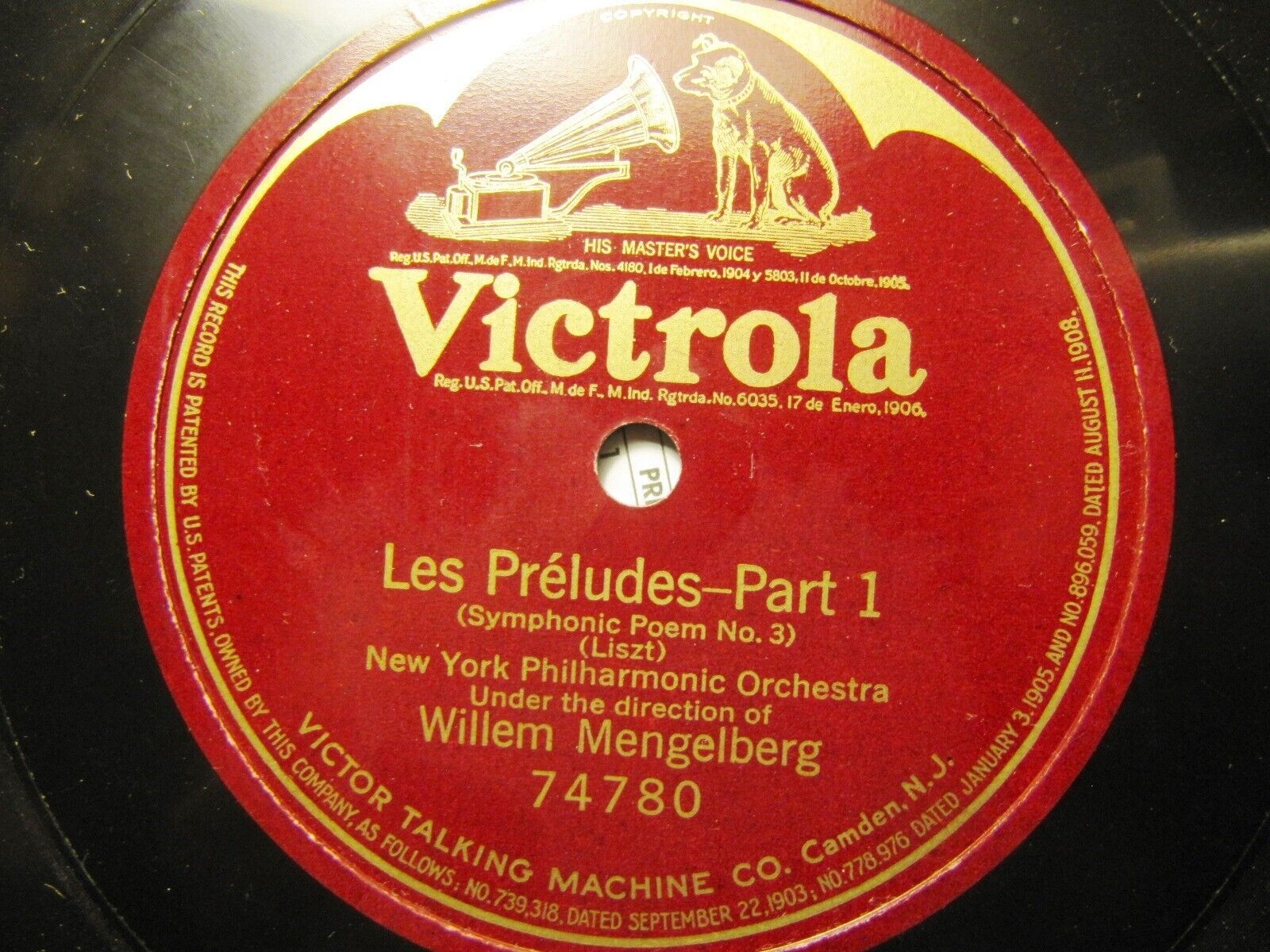 1922 WILLEM MENGELBERG Liszt LES PRELUDES Part 1 NY Philharmonic VICTOR 74780