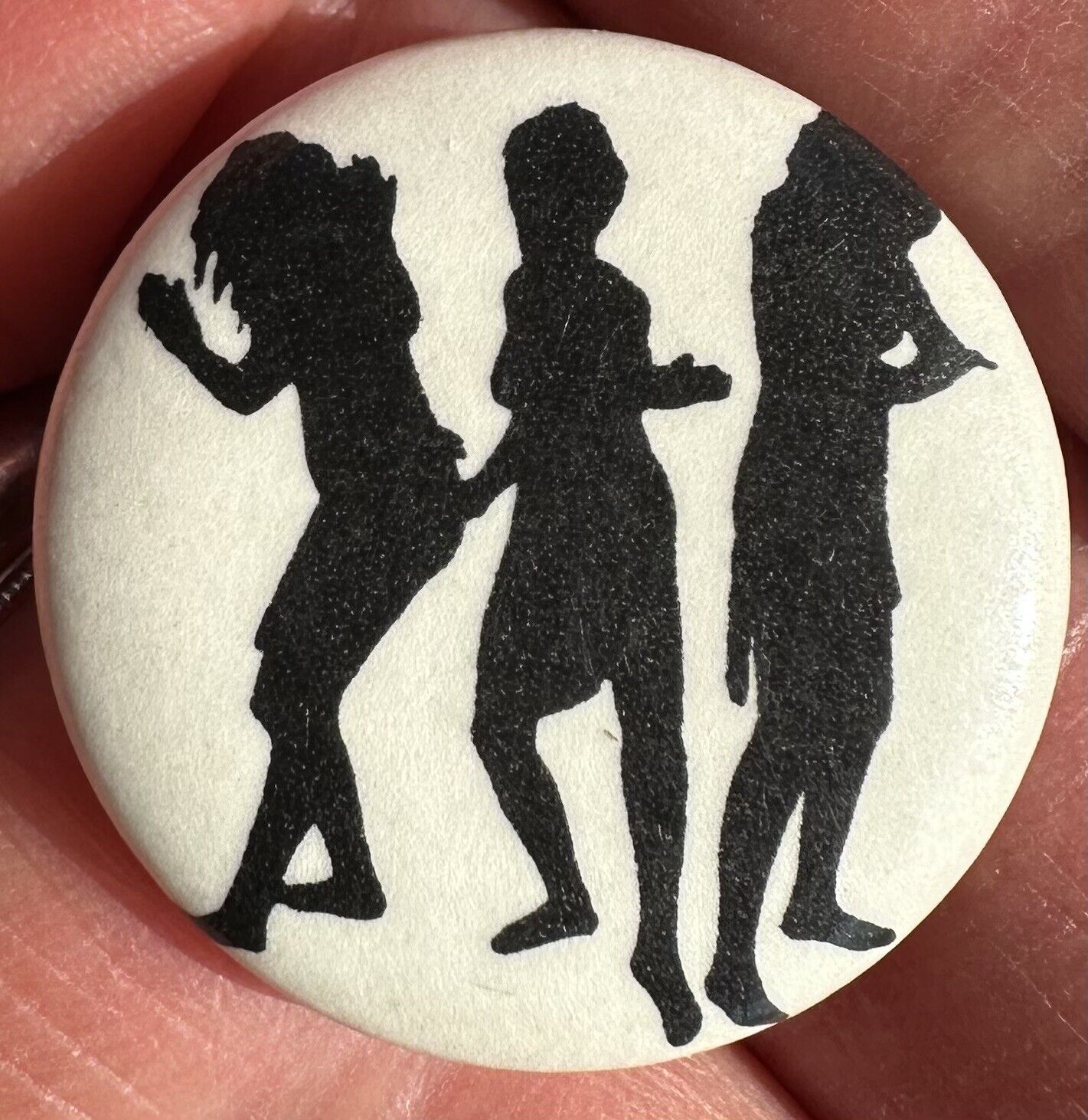 Vintage THE SLITS Pin PINBACK Button PUNK Rock N Roll BADGE Sillouette GIRL BAND