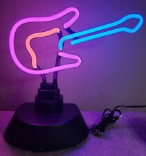 Guitar neon sculpture sign Base acoustic elecric table shelf Music lamp light picture