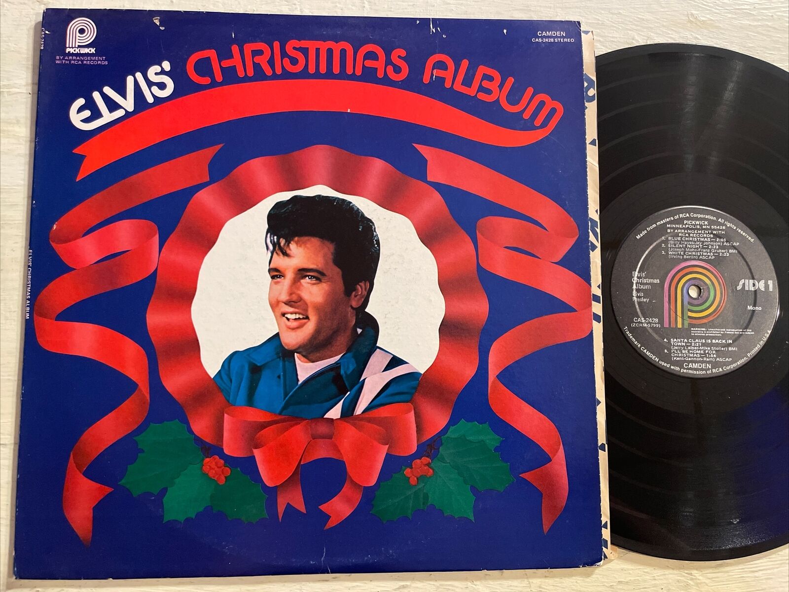 Elvis Presley Elvis’ Christmas Album LP Pickwick Mono Holiday Vintage Classic EX