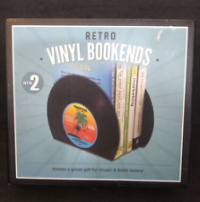 The Original Fun Workshop Retro Vinyl Record Bookends Great For Music And Books picture