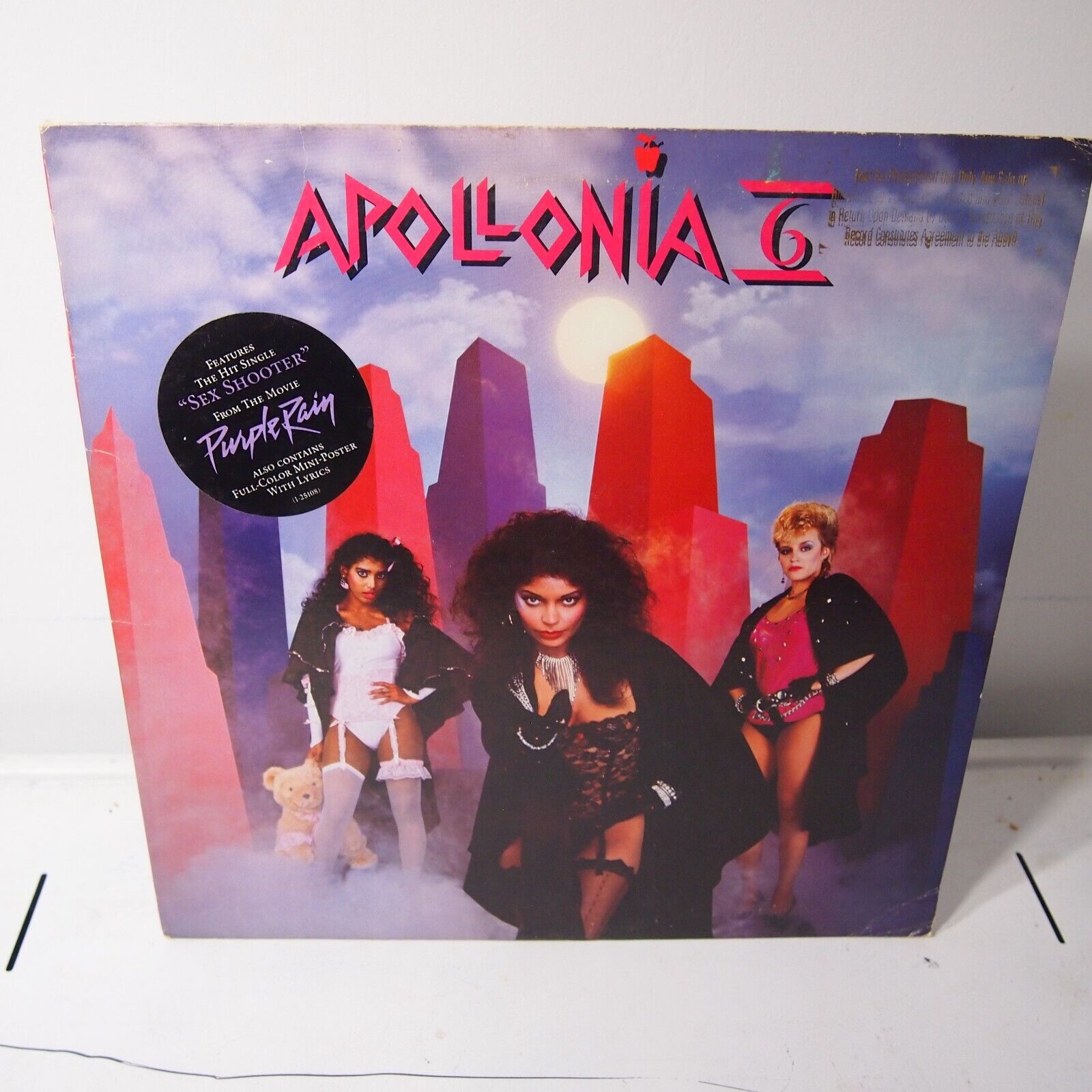 Apollonia 6 Prince Purple Rain Hype Sticker LP VINYL ALBUM