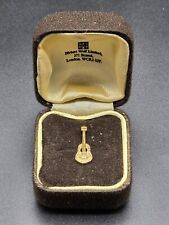 Vintage 9ct Gold Lapel Pin Guitar with Box from Italy circa 1960 picture