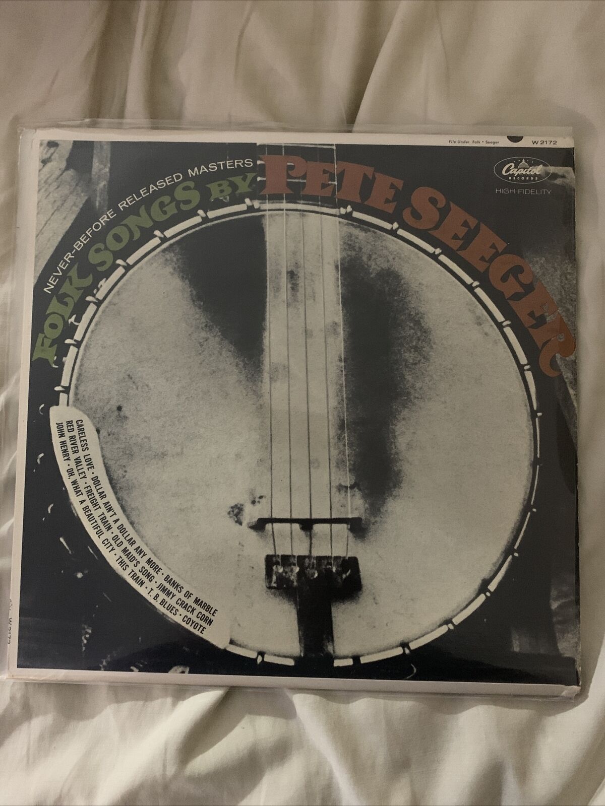 Vintage Pete Seeger Album Folk Singer Banjo player Folk Songs LP 12\