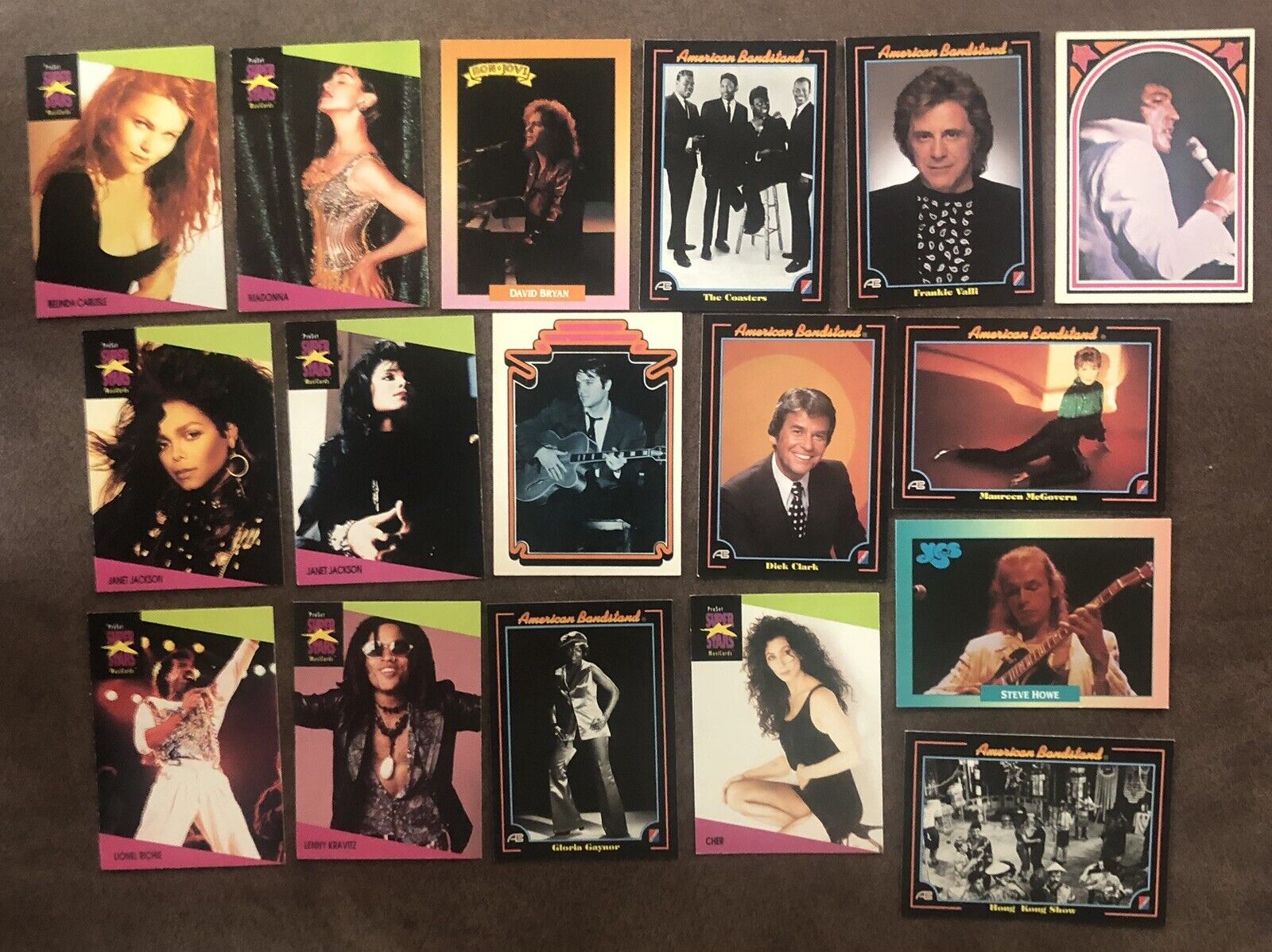 17 Vintage Mixed Music Trading Cards-J Jackson-L Richie-Elvis-G Gaynor++ VGC