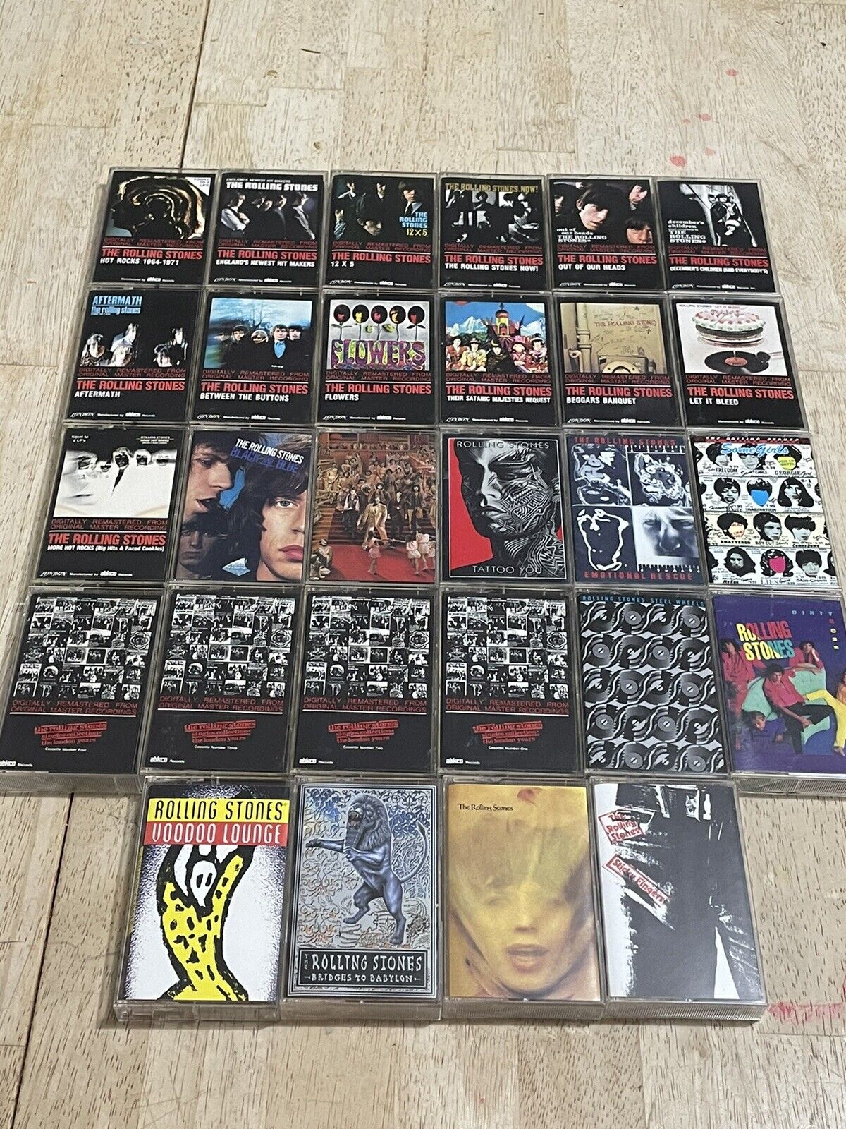Huge Lot of 28 The Rolling Stones Cassette Tapes Various Career Spanning