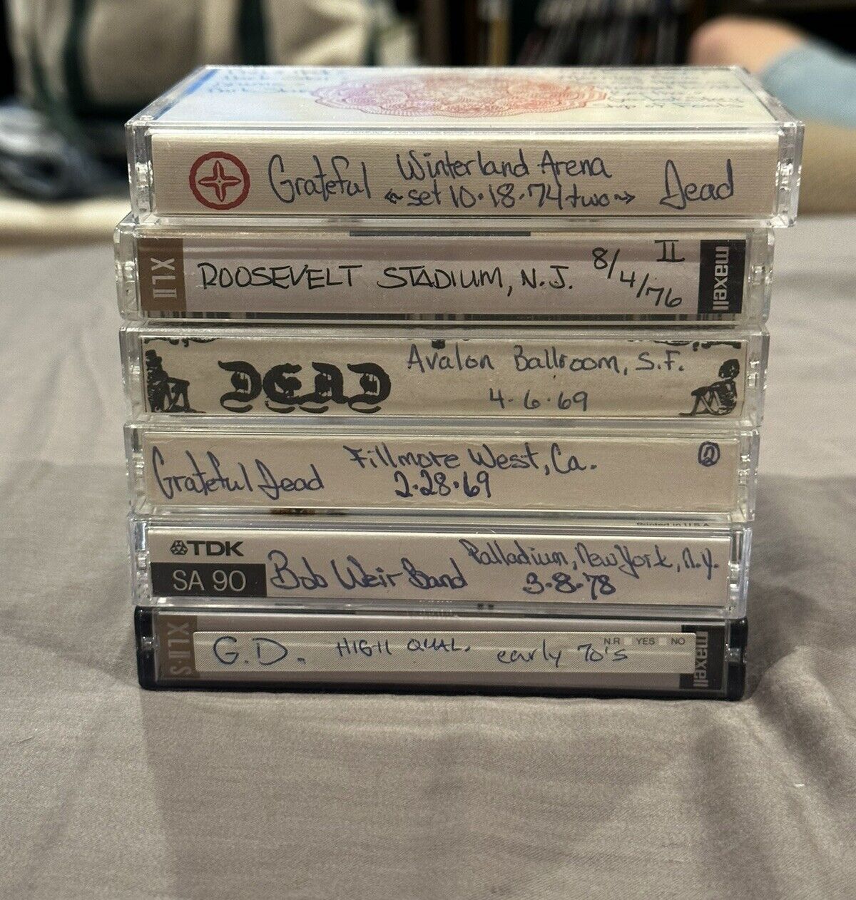 Grateful Dead Cassette Tapes Lot Of 5 60'S 80’s 90'S Live Shows Red Rocks Thelma