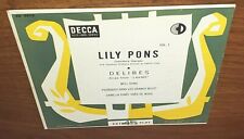 ((L@@K)) Vintage 1950's 1 Record 45 Decca From Lakme Lily Pons Delibes Bell Song picture