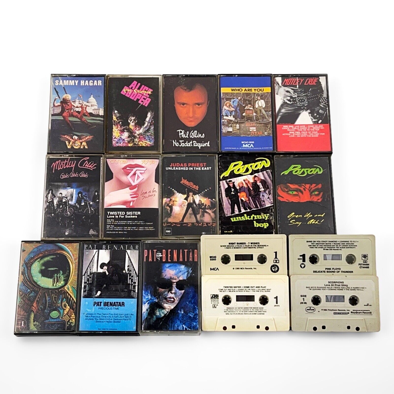 Vintage Heavy Metal Hard Rock Cassette Tapes Lot of 17 alice poisen twisted sist