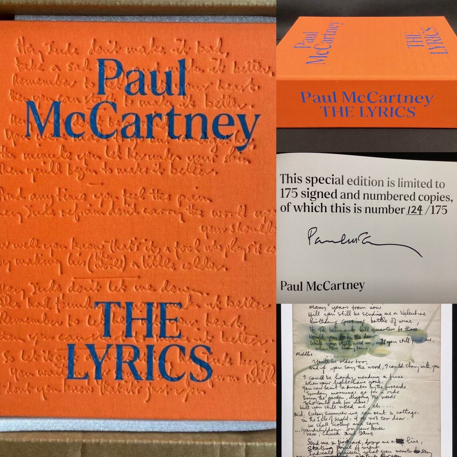 Paul McCartney Signed Book The Lyrics 1956 to the Present Autographed LE124/175 