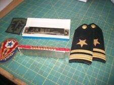 JUNK DRAWER, 3 HARMONICA'S, MILITARY INSIGNIA'S picture